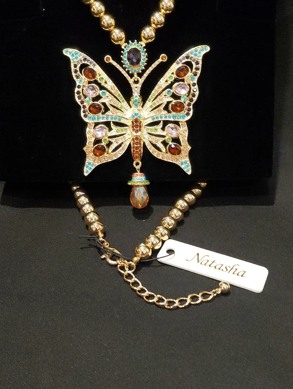 NATASHA Multicolor Butterfly Statement Necklace